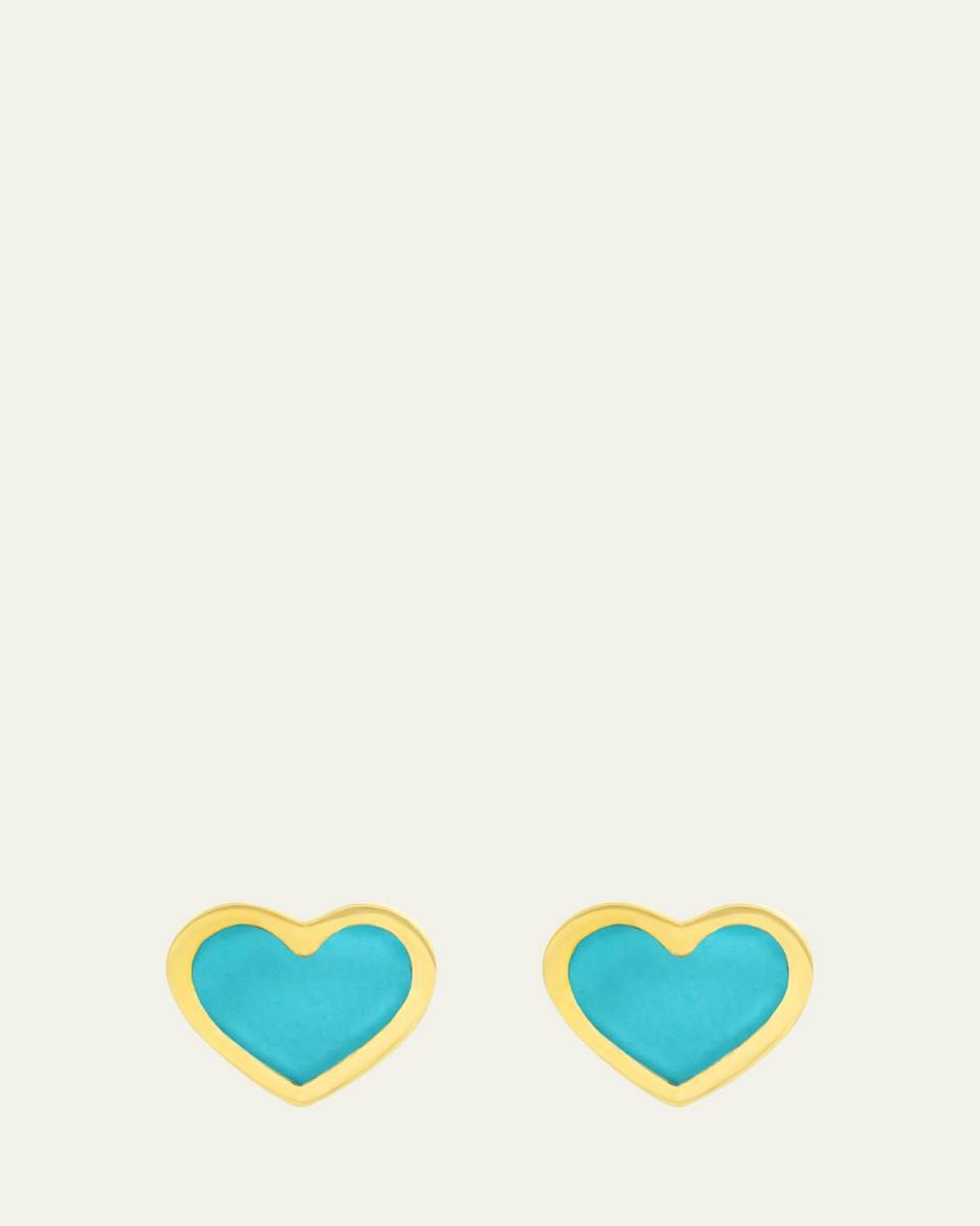 Turquoise Heart Stud Earrings